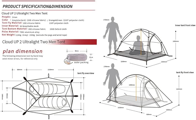 Naturehike Cloud Up 2 Ultralight Tent - Image 4